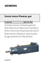 Siemens Geared motors-Planetary gear Instructions Manual preview