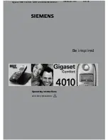 Preview for 1 page of Siemens Gigaset 4010 Operating Instructions Manual