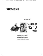 Предварительный просмотр 1 страницы Siemens Gigaset 4210 User Manual