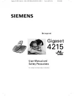 Предварительный просмотр 1 страницы Siemens Gigaset 4215 User Manual