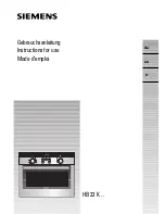 Siemens HB 33 K SERIES Instructions For Use Manual предпросмотр