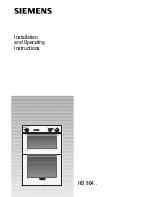 Предварительный просмотр 1 страницы Siemens HB 904 Series Installation And Operating Instructions Manual