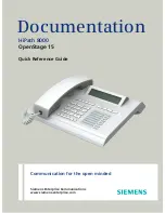 Preview for 1 page of Siemens HiPath 8000 OpenStage 15 Quick Reference Manual