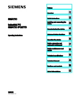 Siemens INOX PRO SIMATIC IPC277D Operating Instructions Manual preview