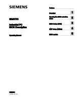 Preview for 1 page of Siemens INOX PRO SIMATIC IPC277D Operating Manual