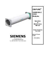 Предварительный просмотр 1 страницы Siemens IONPURE VNX50HH-2 Operation & Maintenance Manual