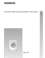 Preview for 1 page of Siemens IQ Series Instruction Manual And Installation Instructions