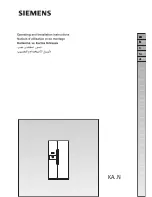 Preview for 1 page of Siemens KA..N Operating And Installtion Instructions