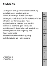 Siemens LF959RA50 Installation And Use Instructions And Warnings предпросмотр