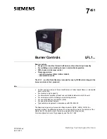 Предварительный просмотр 1 страницы Siemens LFL1.122 Manual