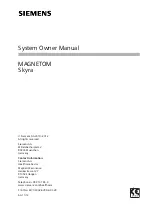 Preview for 1 page of Siemens MAGNETOM Skyra Owner'S Manual