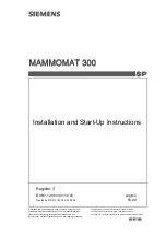 Siemens MAMMOMAT 300 Installation And Start-Up Instructions Manual preview