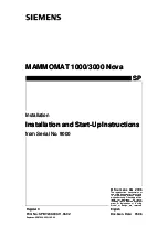 Preview for 1 page of Siemens MAMMOMAT 3000 Nova Installation And Start-Up Instructions Manual