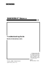 Siemens MAMMOMAT Balance Troubleshooting Manual preview