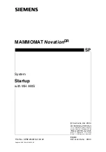 Siemens MAMMOMAT Novation DR Installation Manual preview