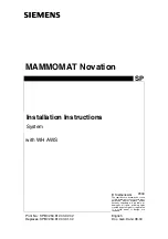 Preview for 1 page of Siemens MAMMOMAT Novation SP Installation Instructions Manual