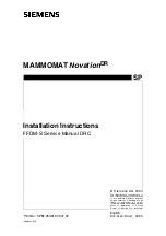 Siemens MAMMOMAT NovationDR Installation Instructions Manual preview