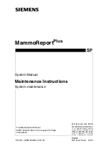 Siemens MammoReport Plus Maintenance Instructions Manual preview