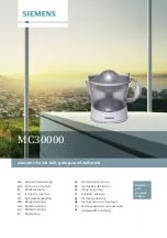 Preview for 1 page of Siemens MC30000 Instruction Manual