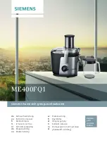 Preview for 1 page of Siemens ME400FQ1 Instruction Manual