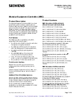 Preview for 2 page of Siemens MEC 1100 Installation Instructions Manual