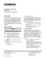 Предварительный просмотр 1 страницы Siemens MEM-1 Installation Instructions