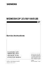 Siemens MEMOSKOP 100 SUB Service Instructions Manual preview