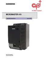 Siemens micromaster 410 Operating Instructions Manual preview