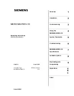 Preview for 3 page of Siemens micromaster 410 Operating Instructions Manual