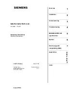 Preview for 3 page of Siemens MICROMASTER 420 Operating Instructions Manual