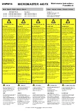 Preview for 1 page of Siemens MICROMASTER 440 FX Maintenance Instructions