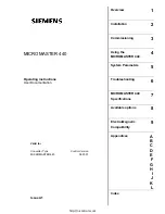 Preview for 4 page of Siemens MICROMASTER 440 Series Operating Instructions Manual