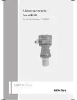 Siemens Milltronics Pointek ULS200 Quick Start Manual предпросмотр