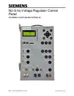 Preview for 1 page of Siemens MJ-5 Installation And Operation Manual