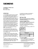 Preview for 1 page of Siemens MMB-3 Installation Instructions Manual