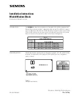 Siemens Modem Block Installation Instructions предпросмотр