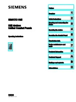 Preview for 1 page of Siemens MTP1000 Unified Comfort Operating Instructions Manual