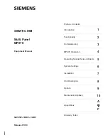 Siemens Multi Panel MP270 SIMATIC HMI Equipment Manual preview