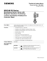 Siemens MXG461B Series Technical Instructions preview