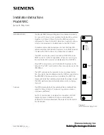 Preview for 1 page of Siemens NRC Installation Instructions Manual