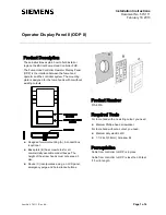 Preview for 1 page of Siemens Operator Display Panel II Installation Instructions