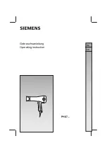 Preview for 1 page of Siemens PH87 Series Operating Instructions Manual