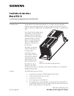 Preview for 1 page of Siemens PSX-12 Installation Instructions Manual