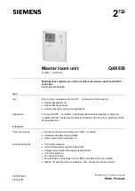 Siemens QAX850 Manual preview