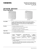 Siemens QFA1000 Technical Instructions preview