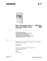 Preview for 1 page of Siemens RDD100.1 DHW Instruction Manual