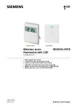 Preview for 1 page of Siemens RDD100.1RF Manual