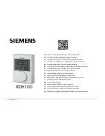 Предварительный просмотр 1 страницы Siemens RDH100 Operating And Installation Instructions