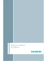 Siemens Remote Control User Manual preview