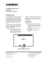 Siemens REP-1 Installation Instructions Manual preview